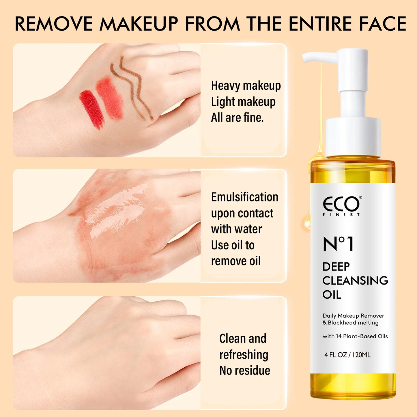 120ml Deep Cleansing Makeup Remover Oil for All Skin Types