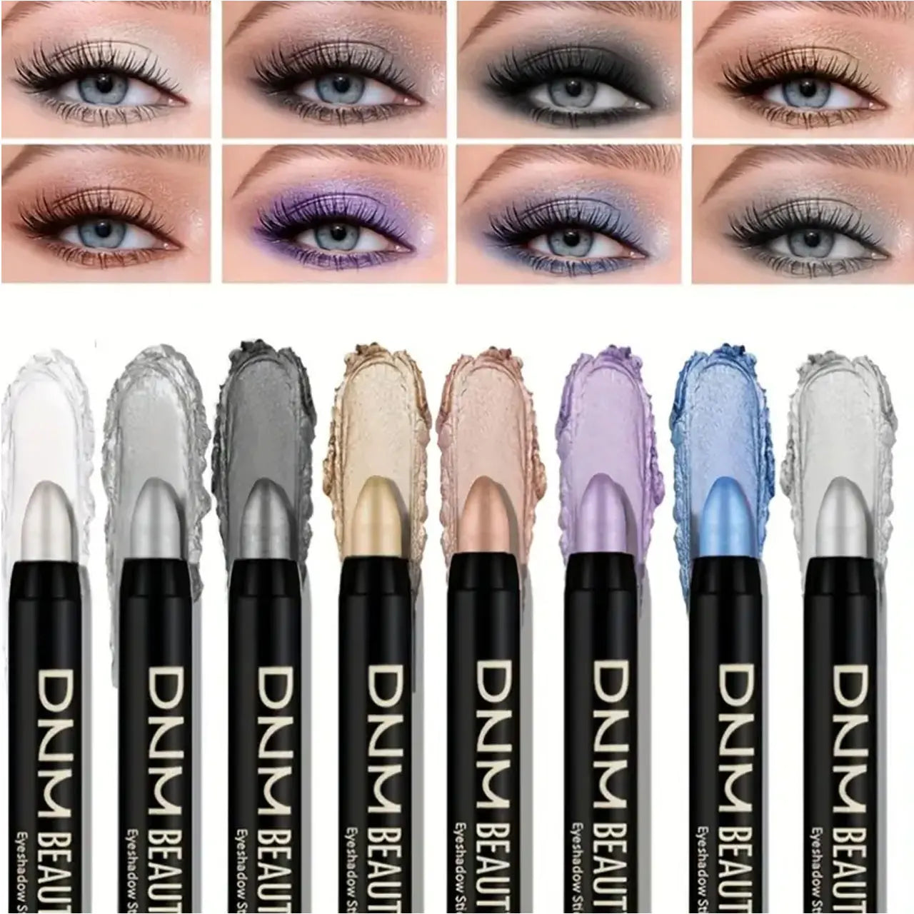 8pcs Metallic Glitter Eyeshadow Stick Set
