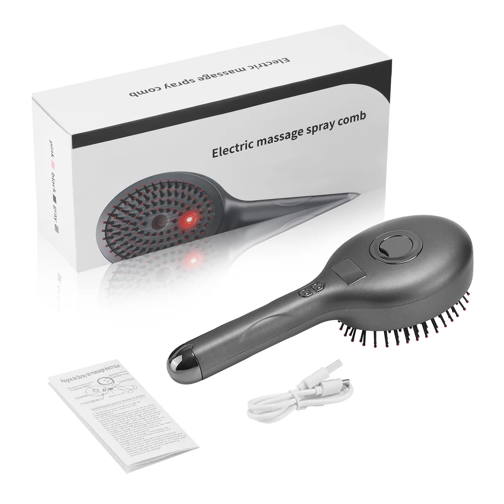 Electric Scalp Massager Comb with LED & Oil Applicator