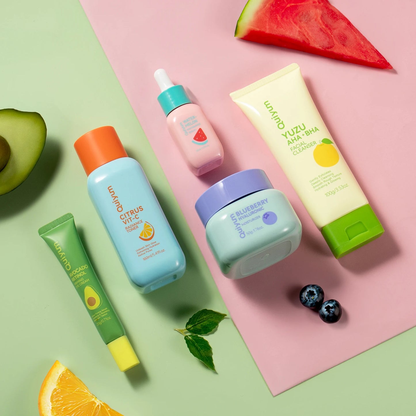 QUIYUM Fruit Fresh Brightening & Hydrating Skincare Set