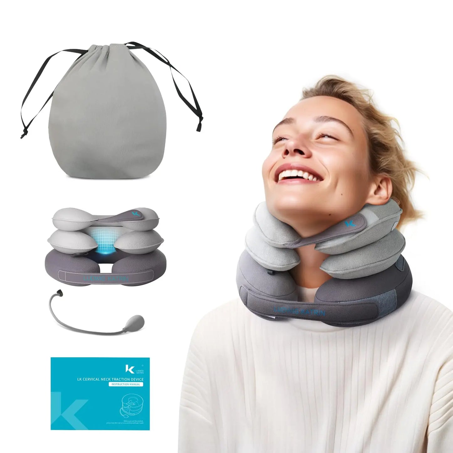 Inflatable Cervical Neck Support Pillow