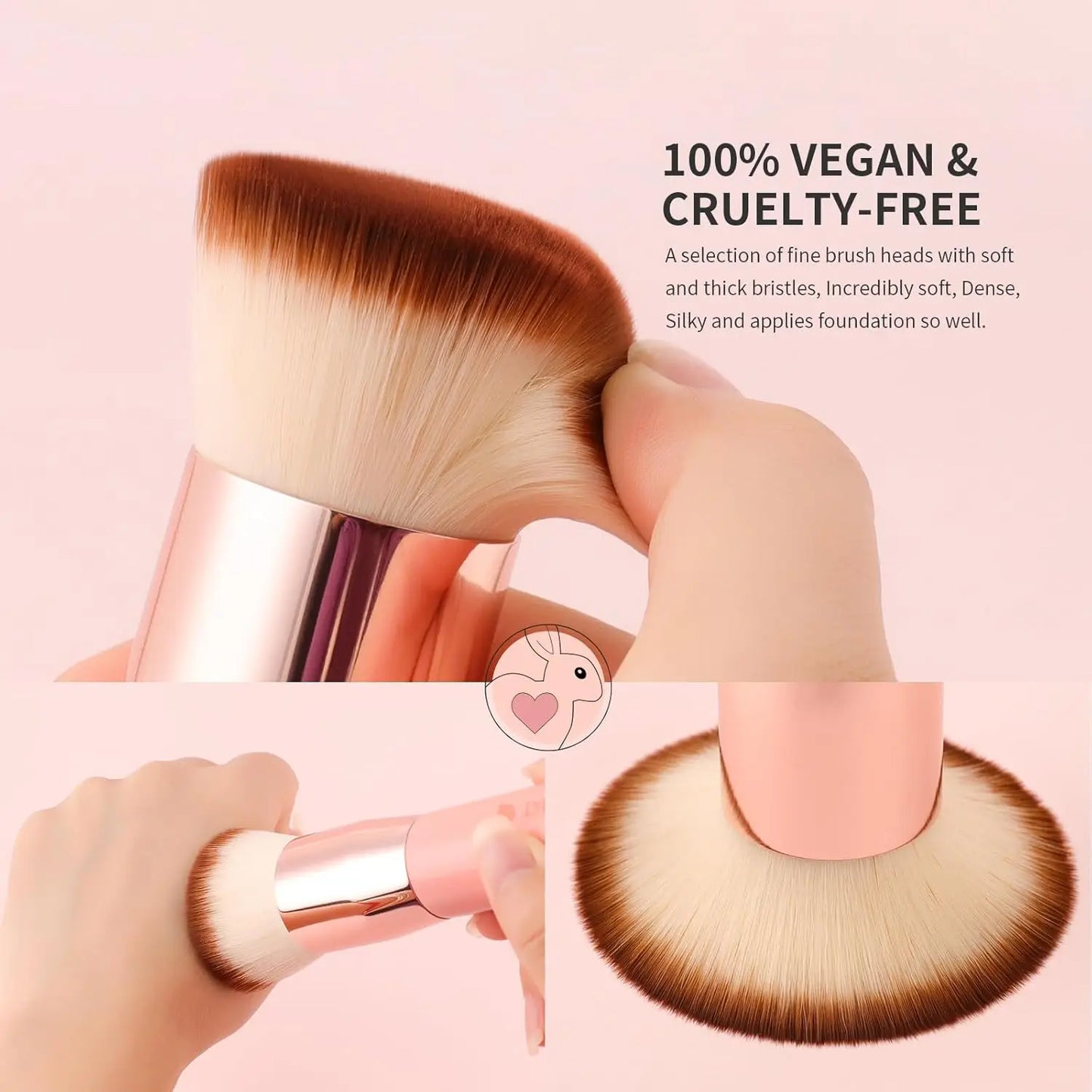 DUcare Flat Top Kabuki Foundation Brush – Synthetic Hair Makeup Brush