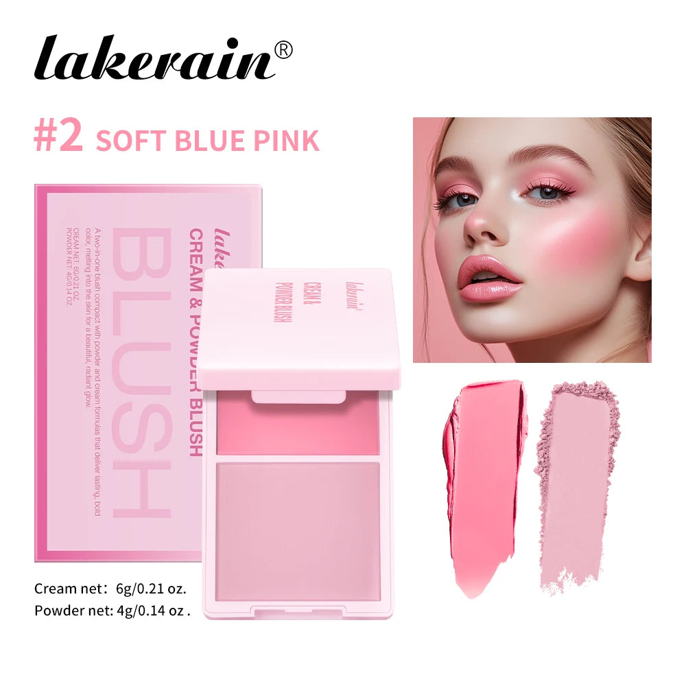 Lakerain 2-in-1 Cream & Powder Blush Palette
