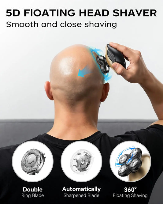 6D Magnetic Electric Shaver for Bald Head & Nose