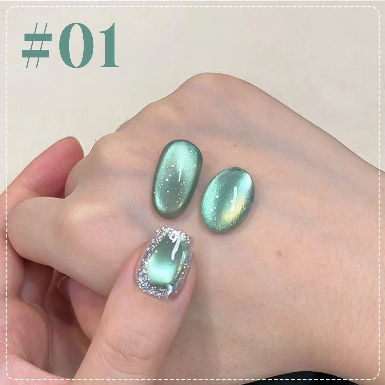MIANEL 12ml Green Cat Eye Magnetic Gel Polish