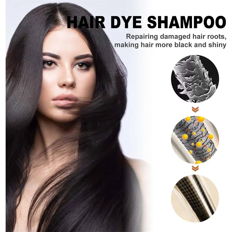 Black Hair Dye Shampoo 3-in-1 – 100ml