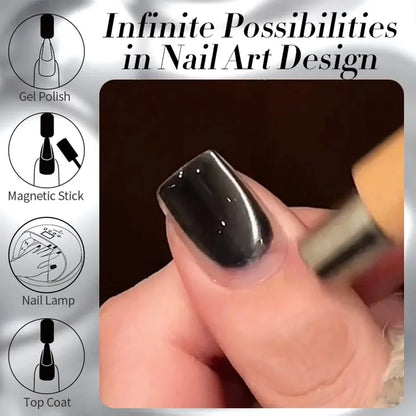 WS Black Glass Cat Eye Magnetic Gel Polish