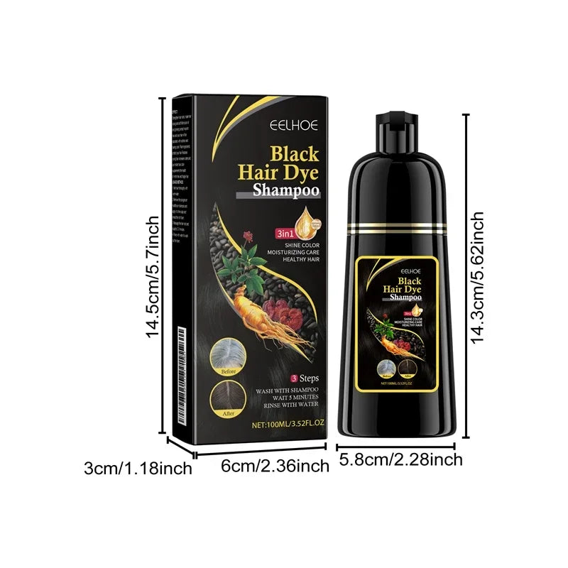 Black Hair Dye Shampoo 3-in-1 – 100ml