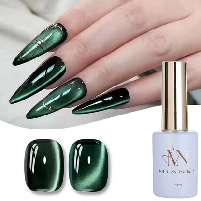 MIANEL 12ml Green Cat Eye Magnetic Gel Polish
