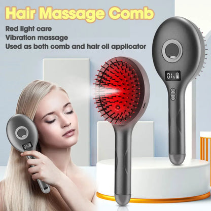 Electric Scalp Massager Comb with LED & Oil Applicator