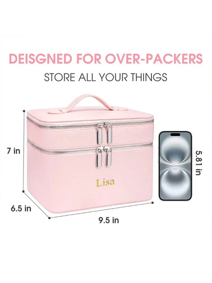 Double-Layer Makeup Organizer Bag