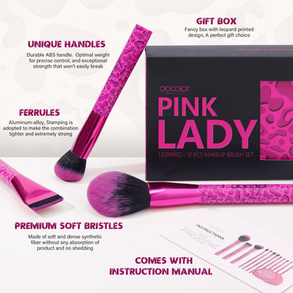 Docolor 12-Piece Pink Makeup Brush Set