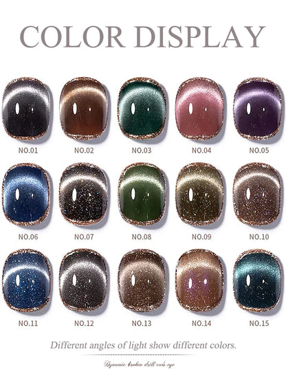 WS Black Glass Cat Eye Magnetic Gel Polish