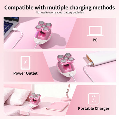 6D Magnetic Electric Shaver for Bald Head & Nose