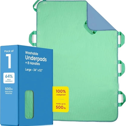 Reusable Bed Underpad with Carry Handles
