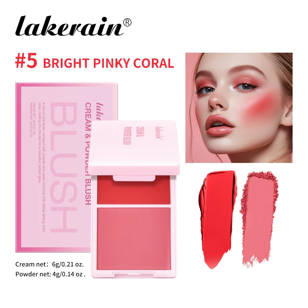 Lakerain 2-in-1 Cream & Powder Blush Palette