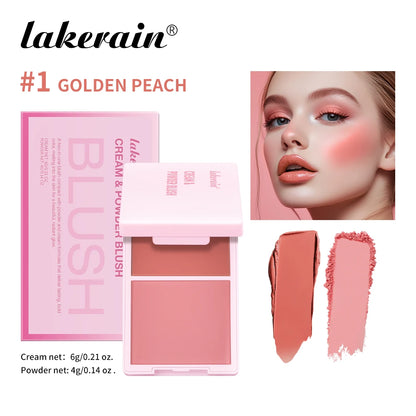 Lakerain 2-in-1 Cream & Powder Blush Palette