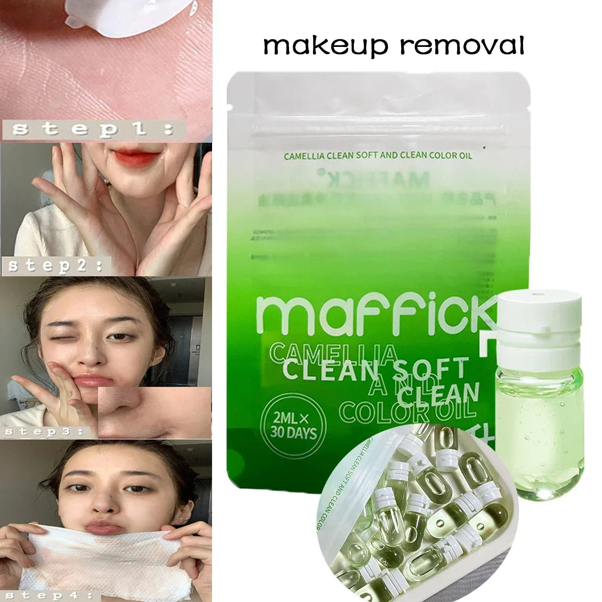 Portable Camellia Cleansing Oil Balm Capsules