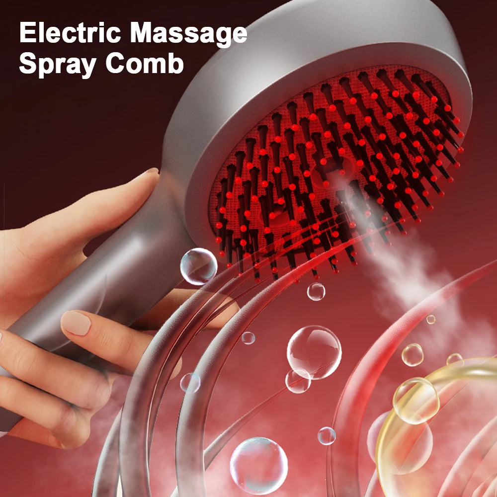 Electric Scalp Massager Comb with LED & Oil Applicator
