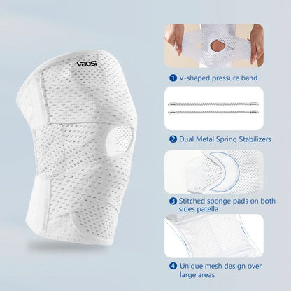 Breathable Knee Support with Side Stabilizers