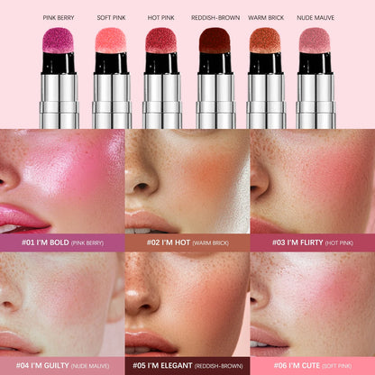 6-Color Matte Liquid Blush Stick – Lip & Cheek