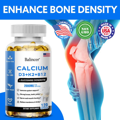 Calcium D3 K2 B12 – Bone & Muscle Support Capsules