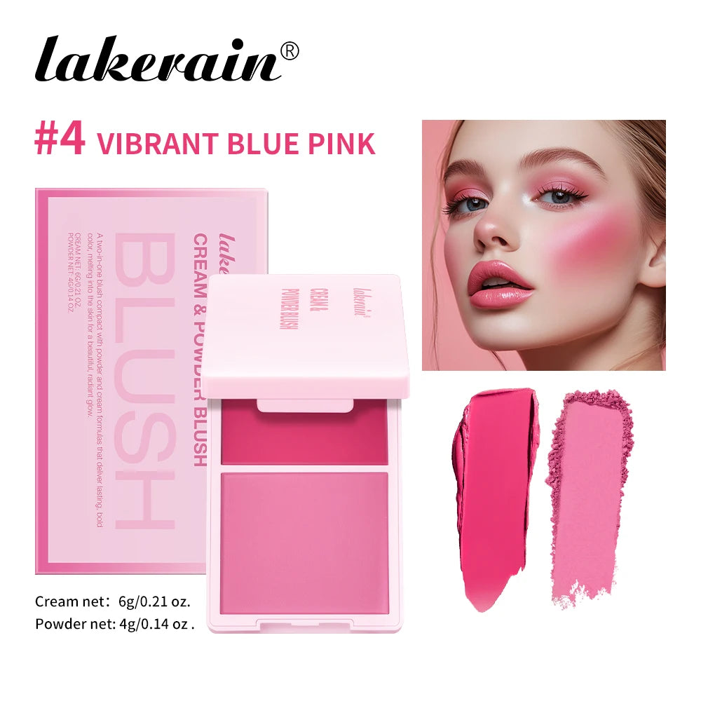 Lakerain 2-in-1 Cream & Powder Blush Palette