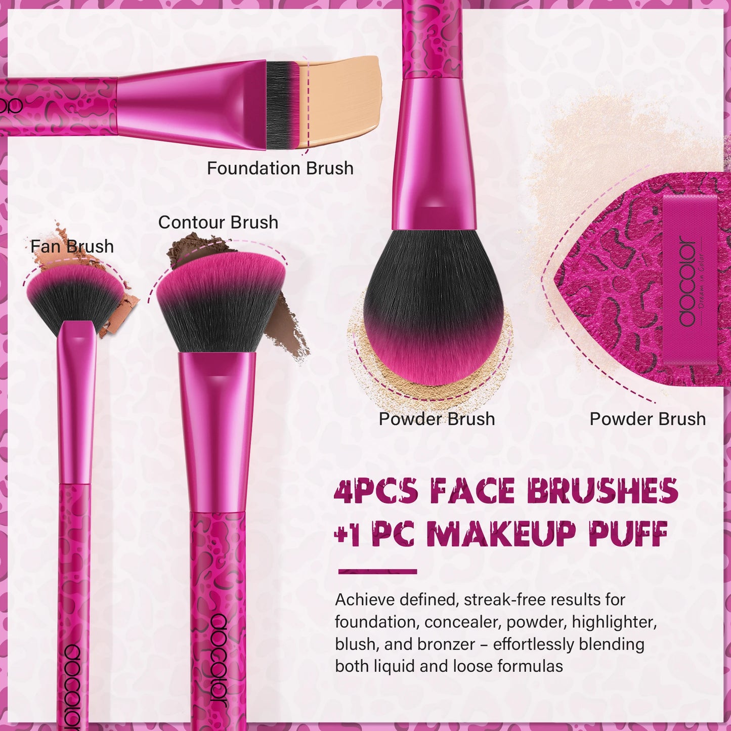 Docolor 12-Piece Pink Makeup Brush Set