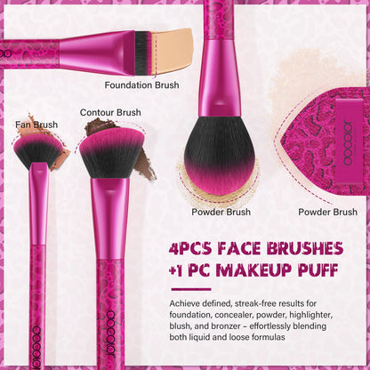 Docolor 12-Piece Pink Makeup Brush Set