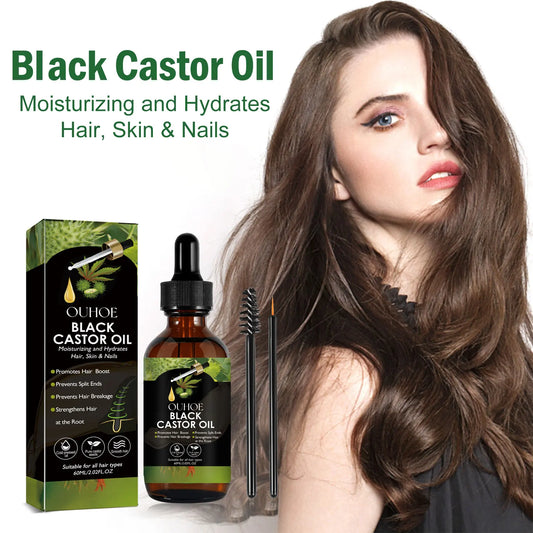 OUHOE Black Castor Oil – 100% Organic