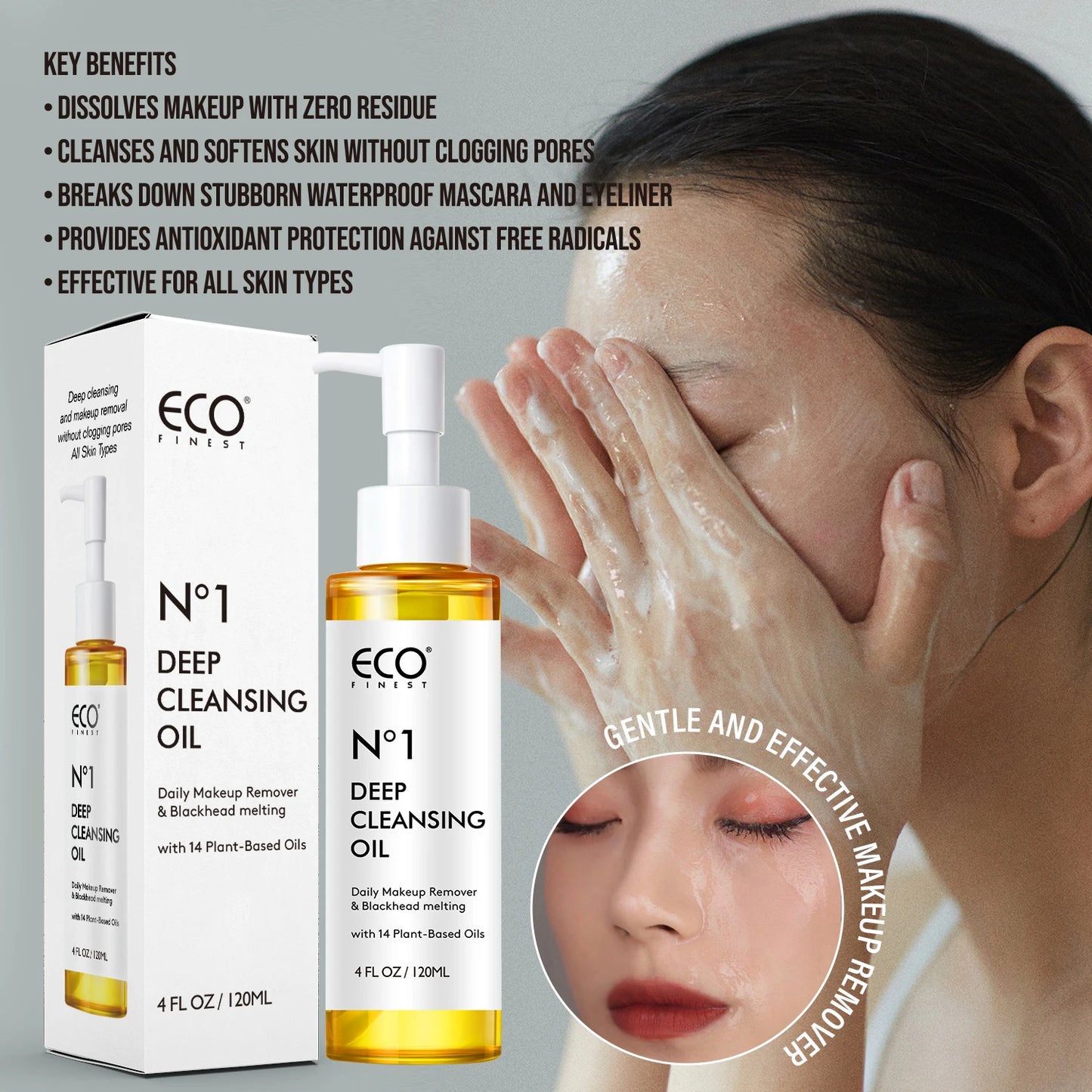 120ml Deep Cleansing Makeup Remover Oil for All Skin Types