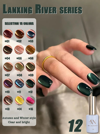 MIANEL 12ml Green Cat Eye Magnetic Gel Polish