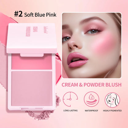 Lakerain 2-in-1 Cream & Powder Blush Palette