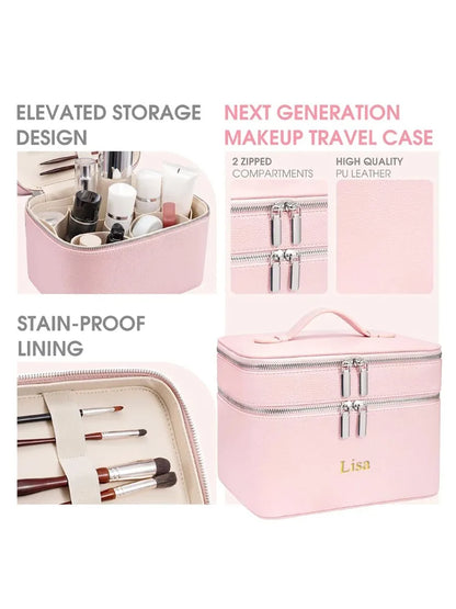 Double-Layer Makeup Organizer Bag