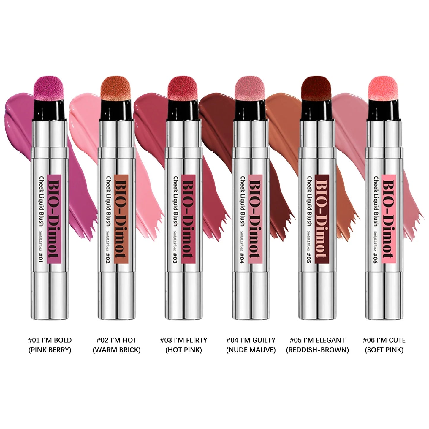6-Color Matte Liquid Blush Stick – Lip & Cheek