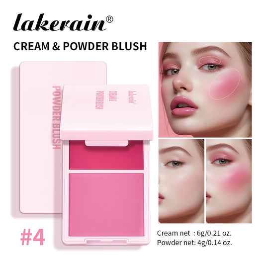 Lakerain 2-in-1 Cream & Powder Blush Palette