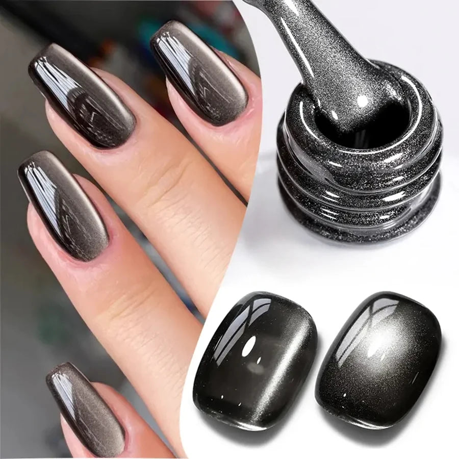 WS Black Glass Cat Eye Magnetic Gel Polish
