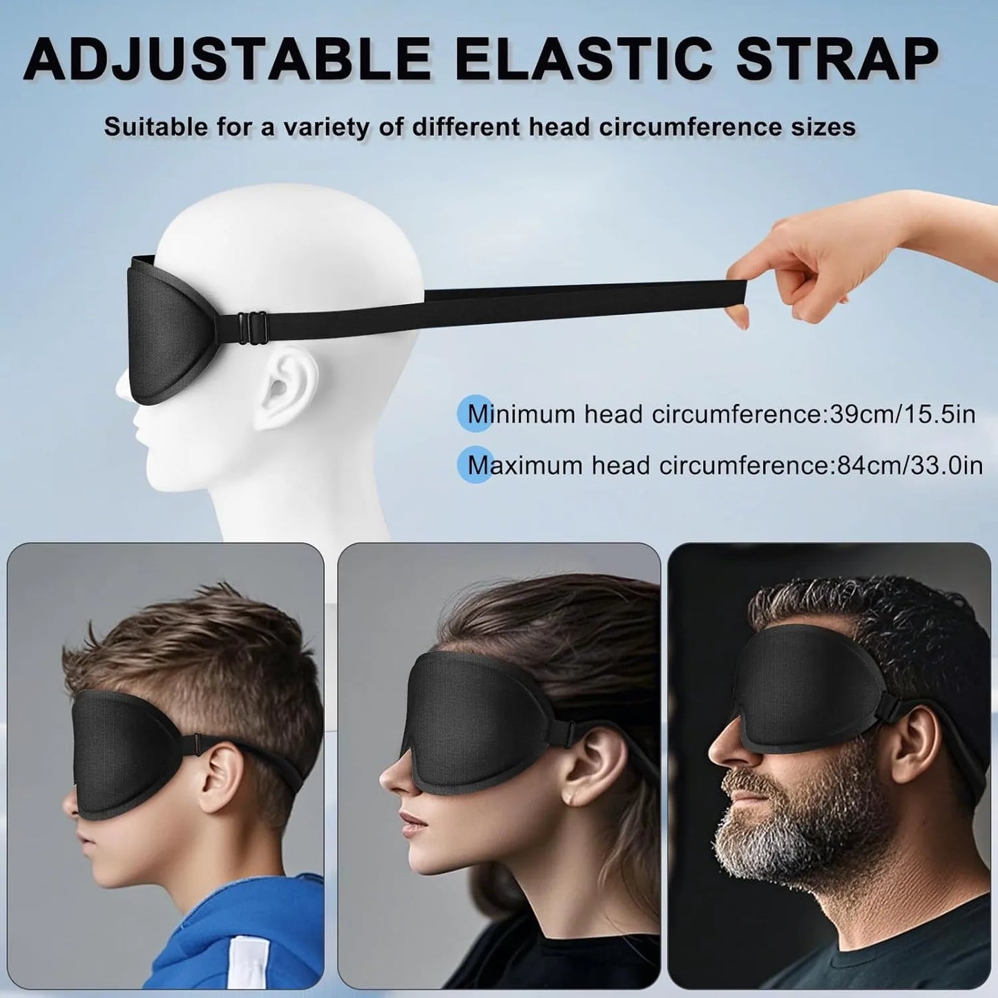 Deep Contour Sleep Mask with Soft Foam