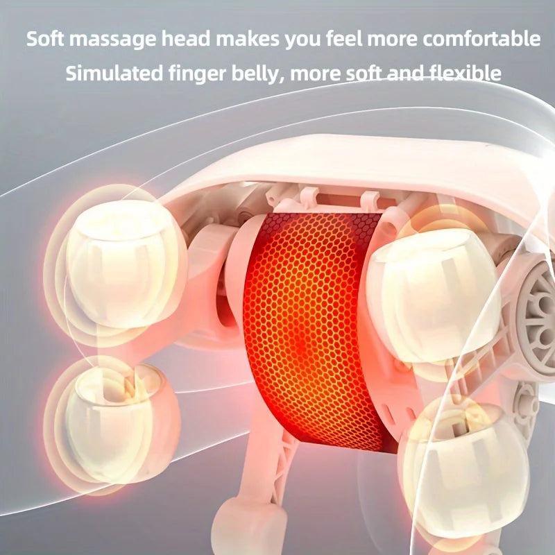 Electric Neck and Shoulder Massager featuring a soft massage head and heated kneading nodes for enhanced comfort.