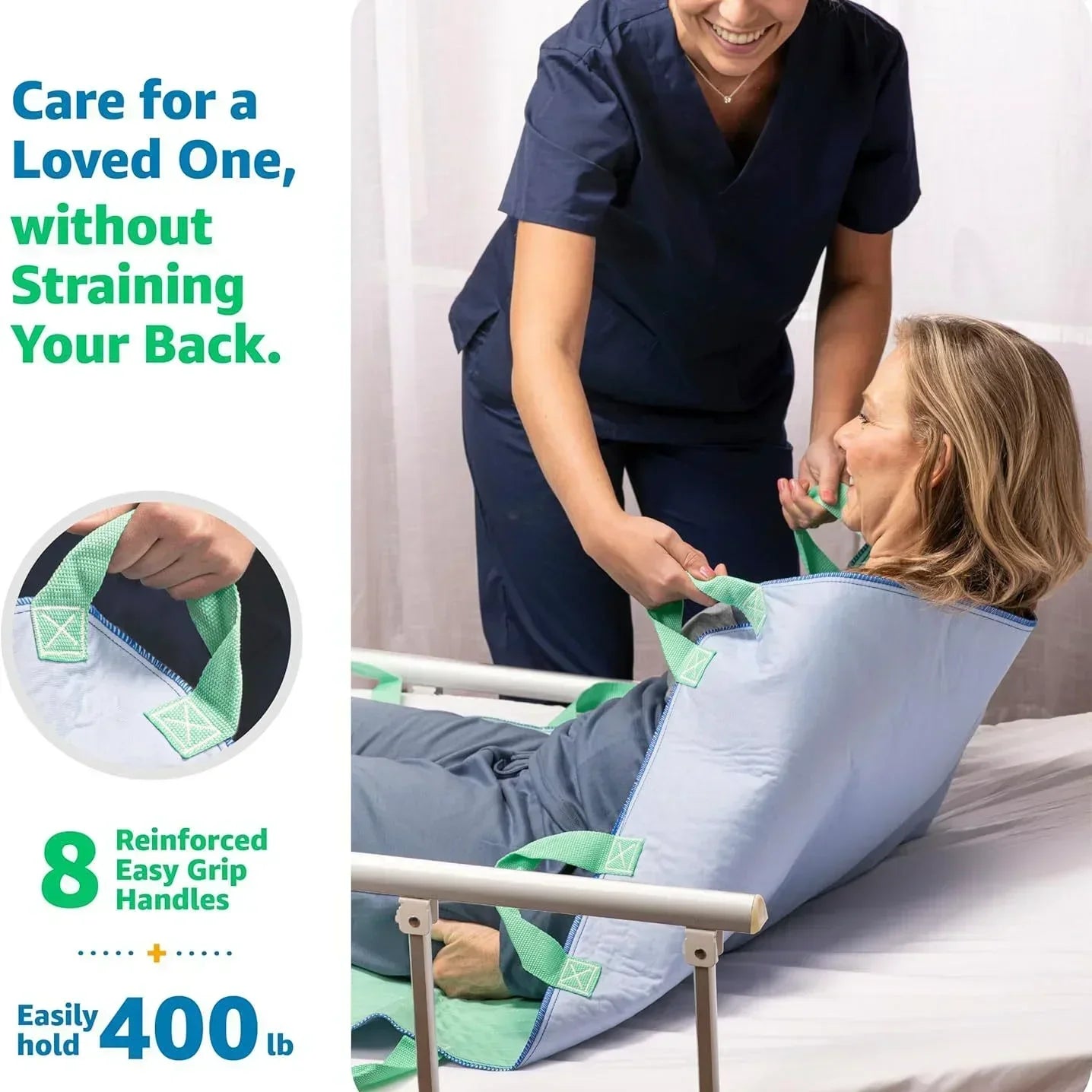 Reusable Bed Underpad with Carry Handles