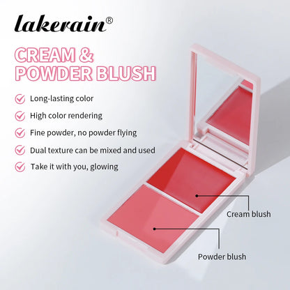 Lakerain 2-in-1 Cream & Powder Blush Palette
